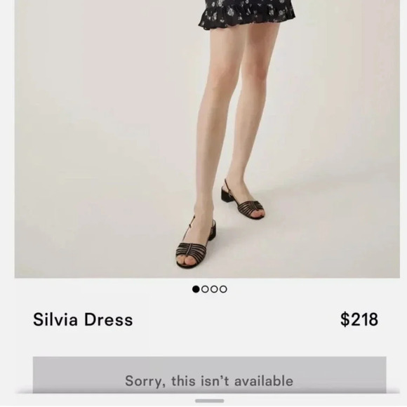 Reformation Silvia Mini Dress Sleeveless Floral Daisy Printed Black Size Small - Picture 11 of 12